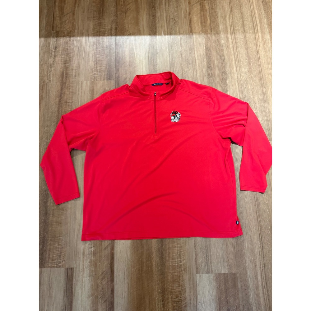 Cutter & Buck Pullover Mens 3XB Red Georgia Bulldogs Uga 1/4 Zip Performance